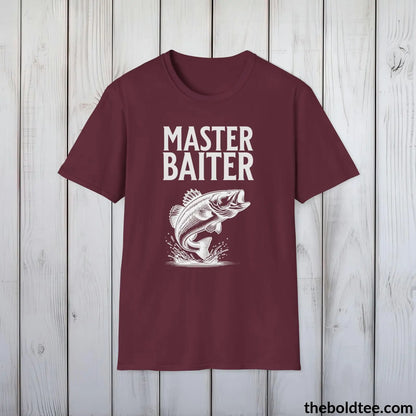 T-Shirt Maroon / S Master Baiter Fisher T-Shirt - Premium Fishing Graphic Tee - Fishing Gift For Fishermen - Relaxing Fishing T-Shirt - 9 Colors Available