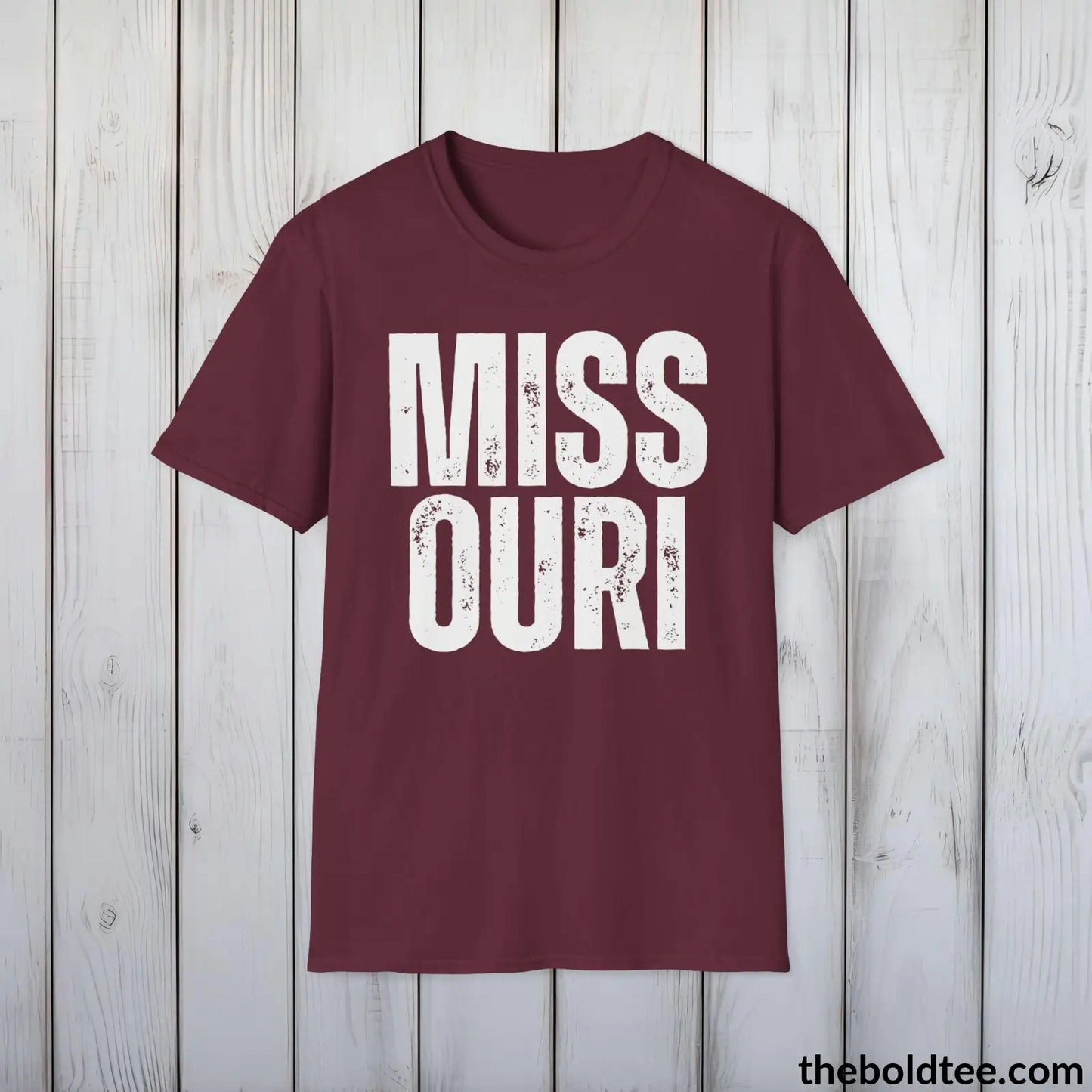 T-Shirt Maroon / S MISSOURI Tee - Casual, Sustainable & Soft Cotton Crewneck Unisex T-Shirt - 9 Bold Colors