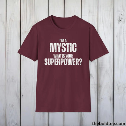 T-Shirt Maroon / S MYSTIC Superpower Tee - Casual, Sustainable & Soft Cotton Crewneck Unisex T-Shirt - in 9 Bold Colors