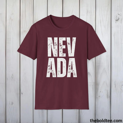 T-Shirt Maroon / S NEVADA Tee - Casual, Sustainable & Soft Cotton Crewneck Unisex T-Shirt - 9 Bold Colors