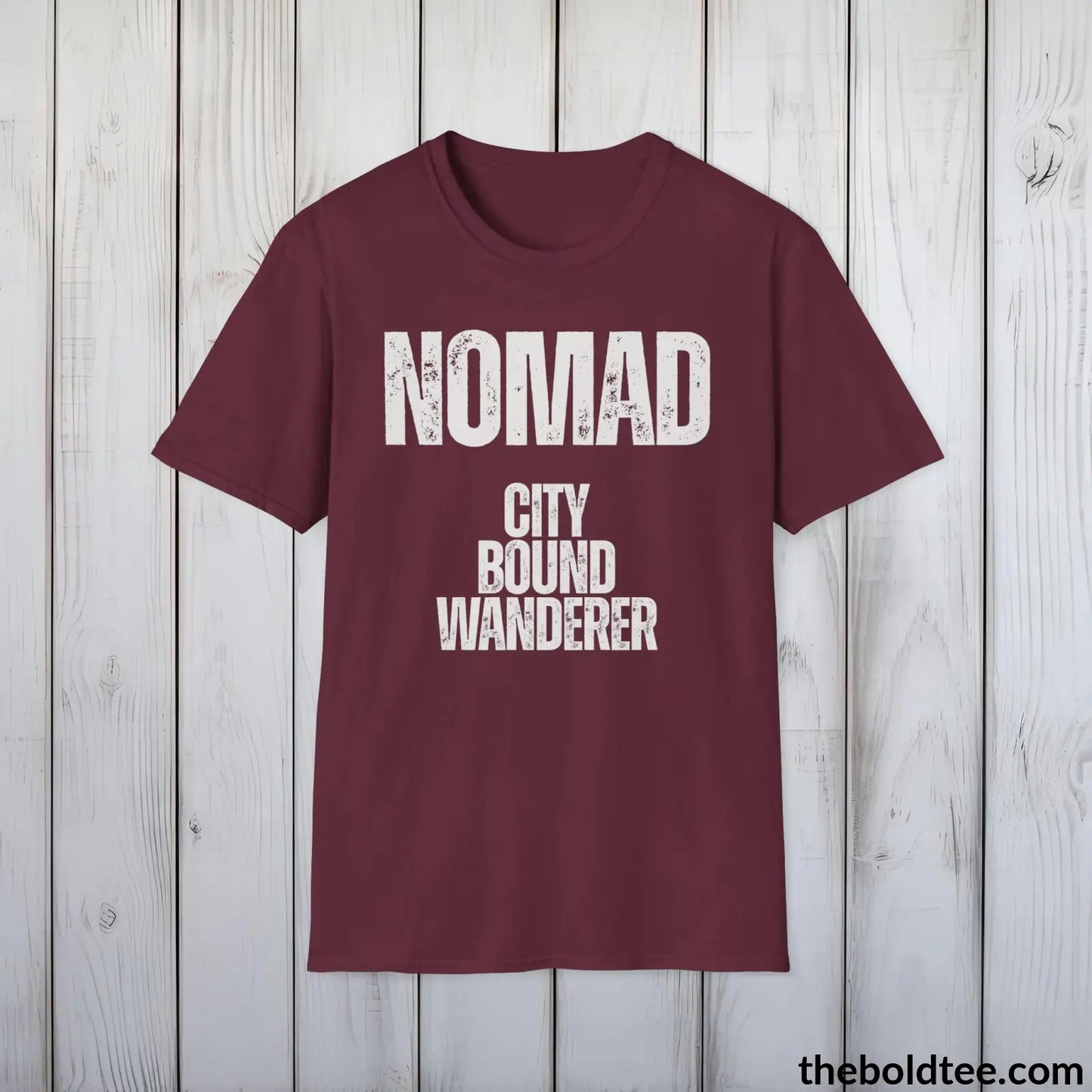 T-Shirt Maroon / S NOMAD - City Bound Wanderer Tee - Bold Urbnan Cotton T-Shirt - 9 Epic Colors Available