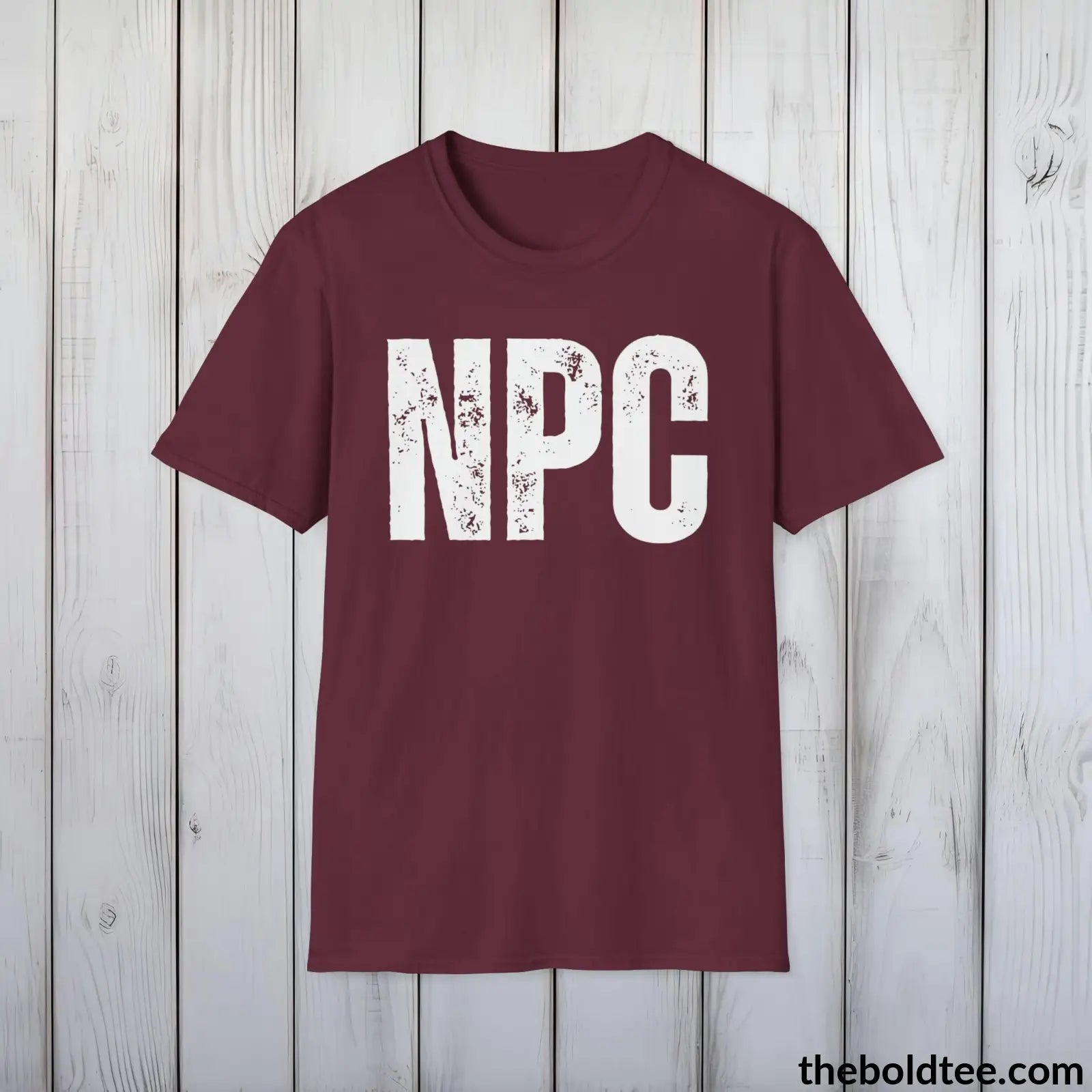 T-Shirt Maroon / S NPC Gamer Tee - Sustainable & Soft Cotton Crewneck Unisex T-Shirt - 9 Bold Colors