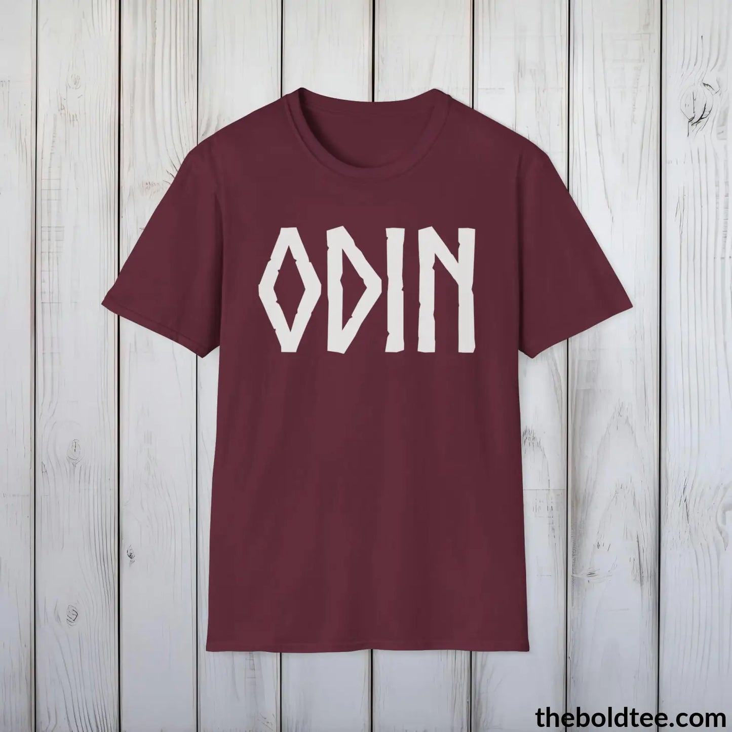 T-Shirt Maroon / S ODIN Tee - Bold Viking Mythology Cotton T-Shirt - 9 Epic Dark Colors Available