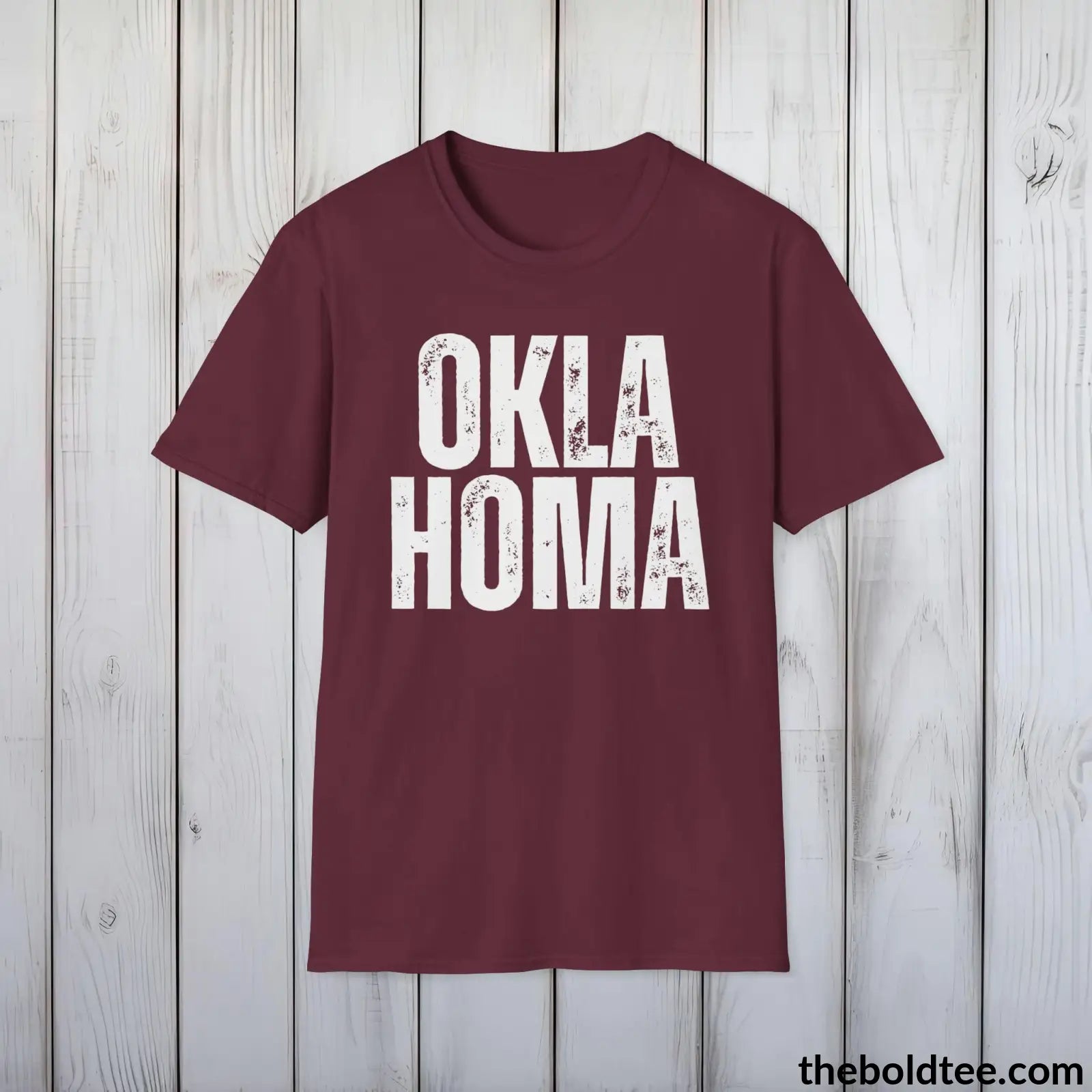 T-Shirt Maroon / S OKLAHOMA Tee - Casual, Sustainable & Soft Cotton Crewneck Unisex T-Shirt - 9 Bold Colors