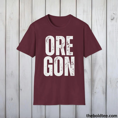 T-Shirt Maroon / S OREGON Tee - Casual, Sustainable & Soft Cotton Crewneck Unisex T-Shirt - 9 Bold Colors