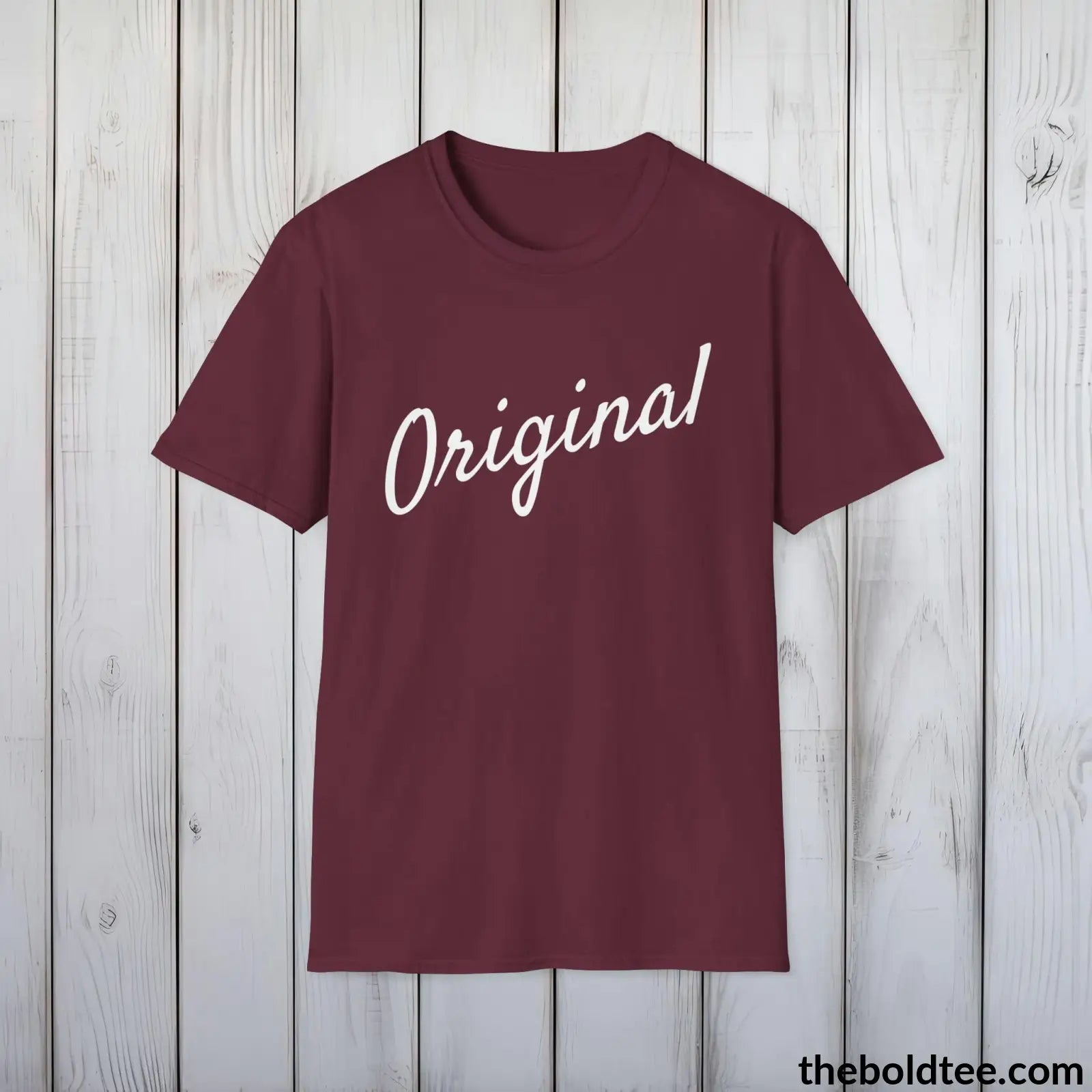 T-Shirt Maroon / S Original Tee - Sustainable & Soft Cotton Crewneck Unisex T-Shirt - 9 Bold Colors