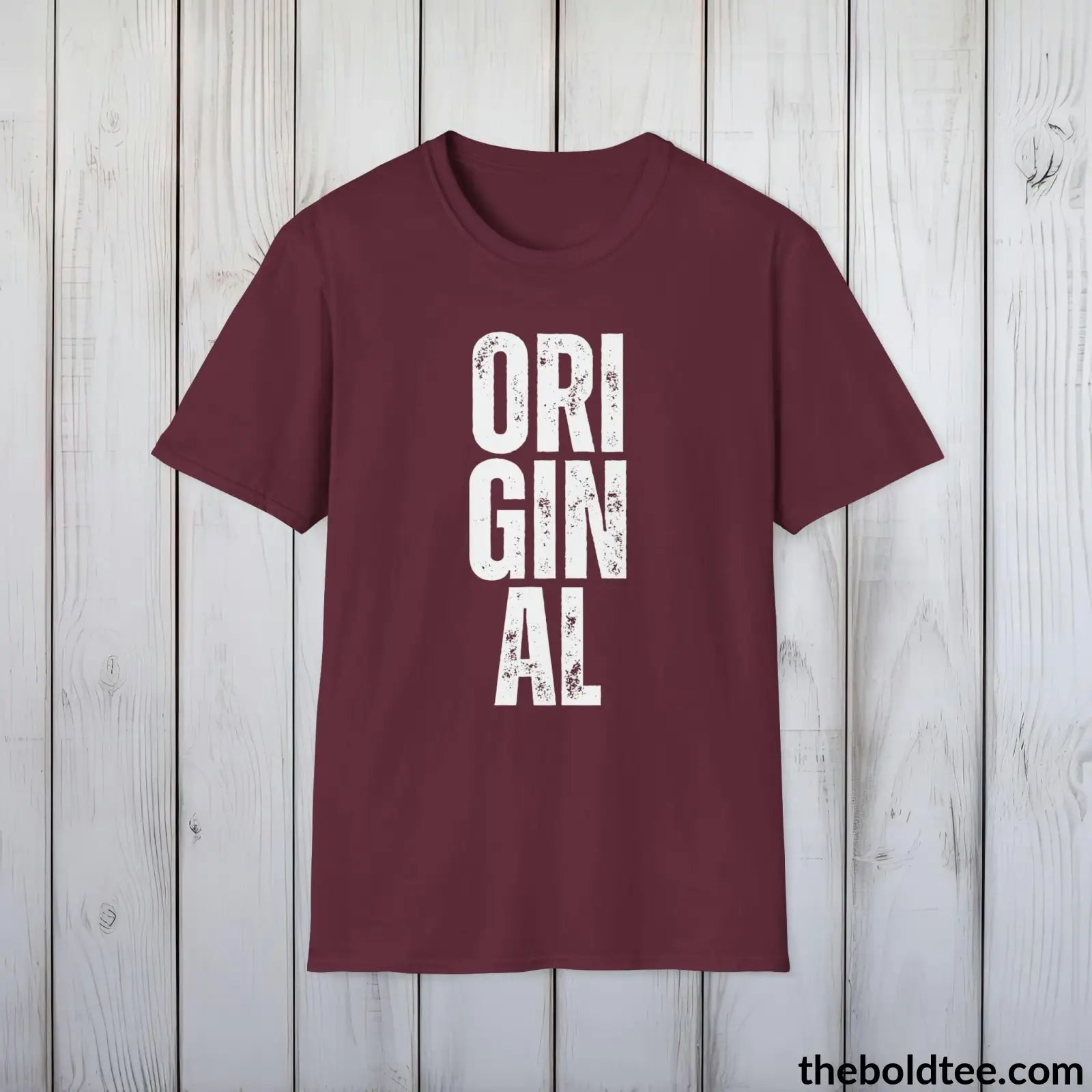 T-Shirt Maroon / S Original Tee - Sustainable & Soft Cotton Crewneck Unisex T-Shirt - 9 Bold Colors