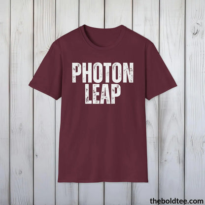 T-Shirt Maroon / S PHOTON LEAP Space Tee - Casual, Sustainable & Soft Cotton Crewneck Unisex T-Shirt - 9 Bold Colors