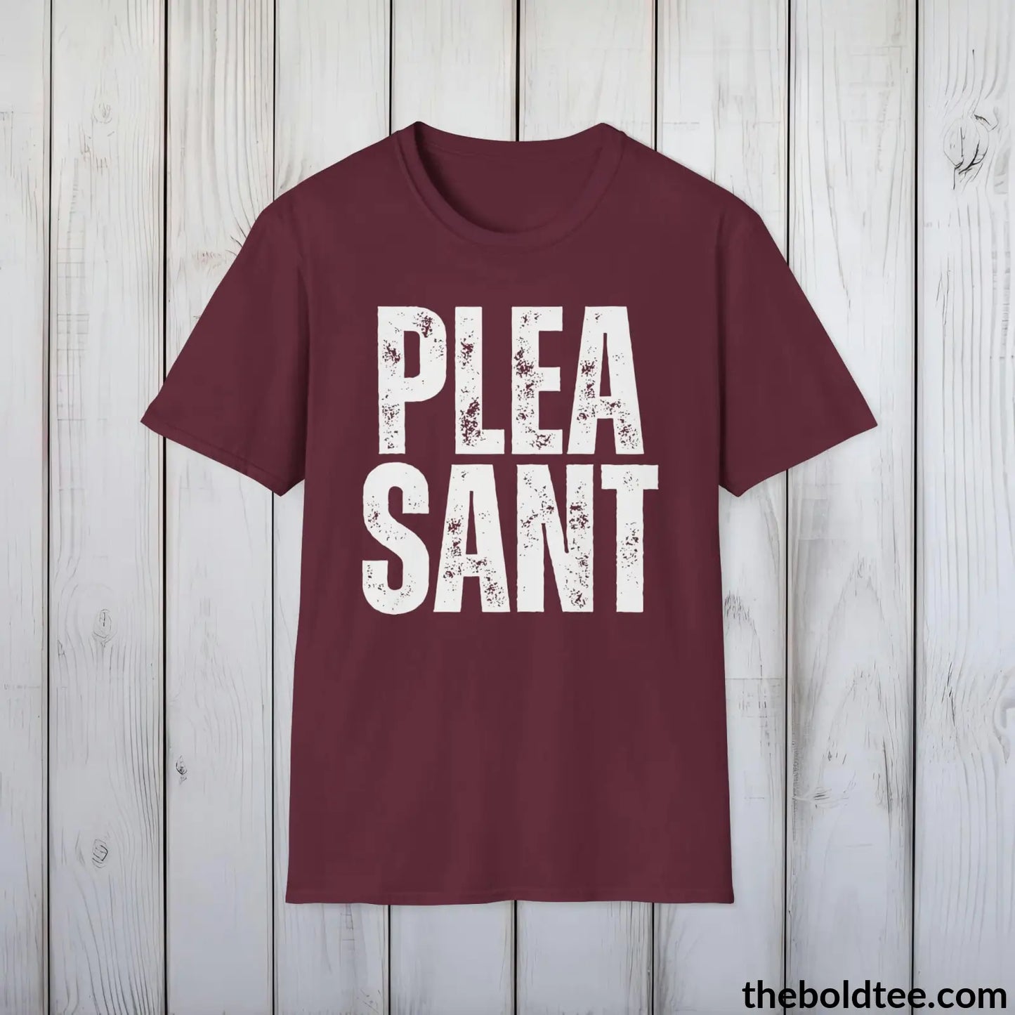 T-Shirt Maroon / S PLEASANT Tee - Casual, Sustainable & Soft Cotton Crewneck Unisex T-Shirt - 9 Bold Colors