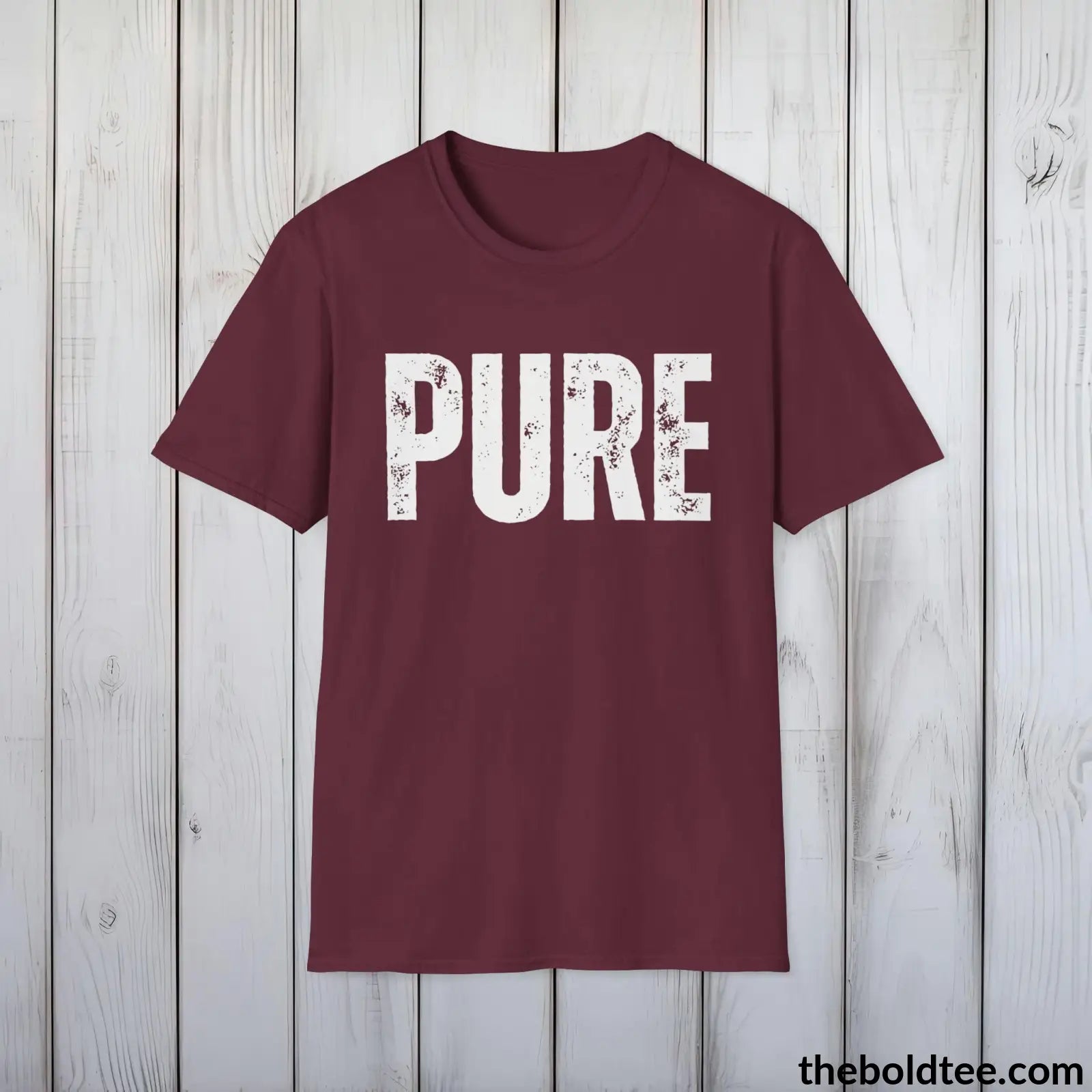 T-Shirt Maroon / S PURE Tee - Bold Urbnan Cotton T-Shirt - 9 Epic Colors Available