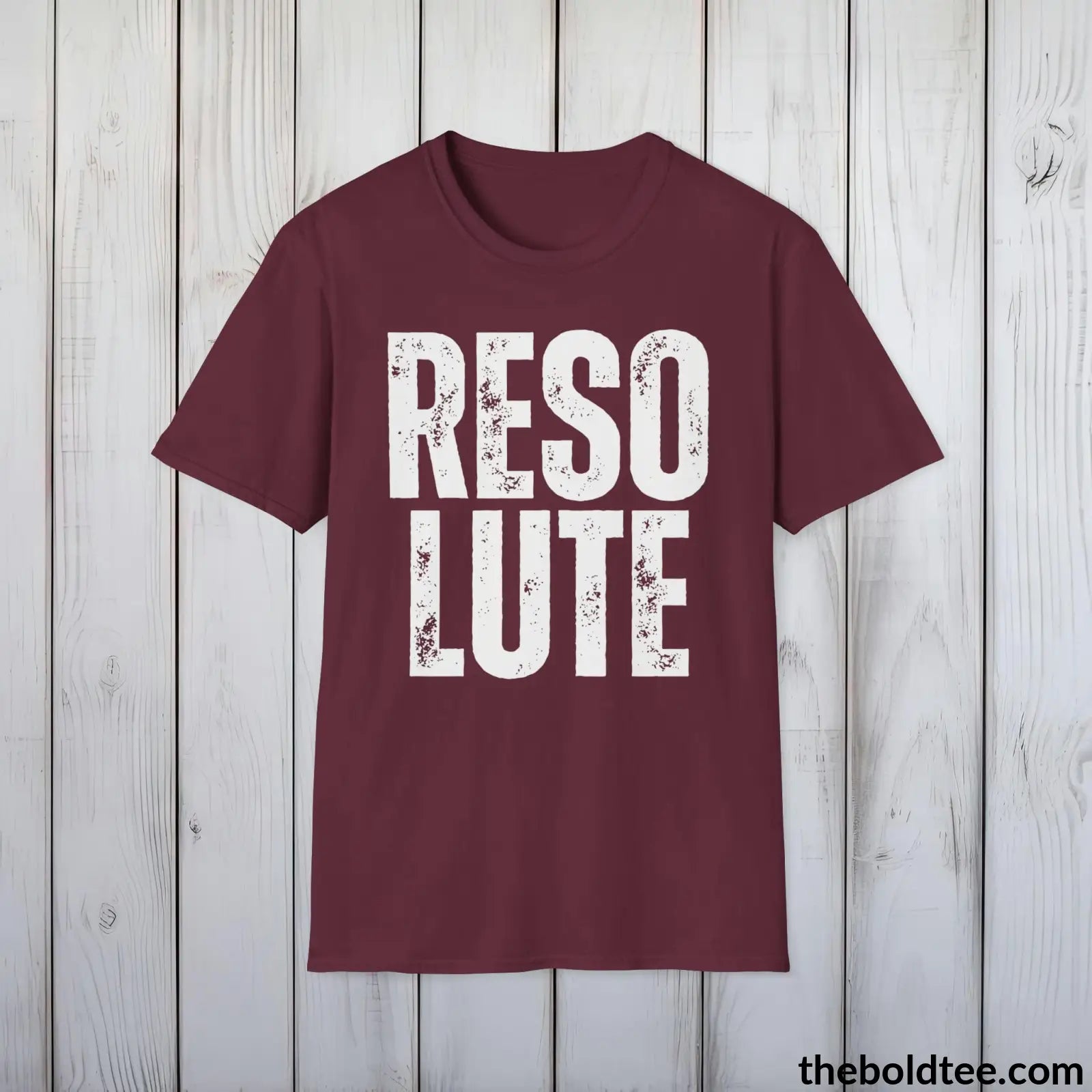 T-Shirt Maroon / S RESOLUTE Tee - Casual, Sustainable & Soft Cotton Crewneck Unisex T-Shirt - 9 Bold Colors