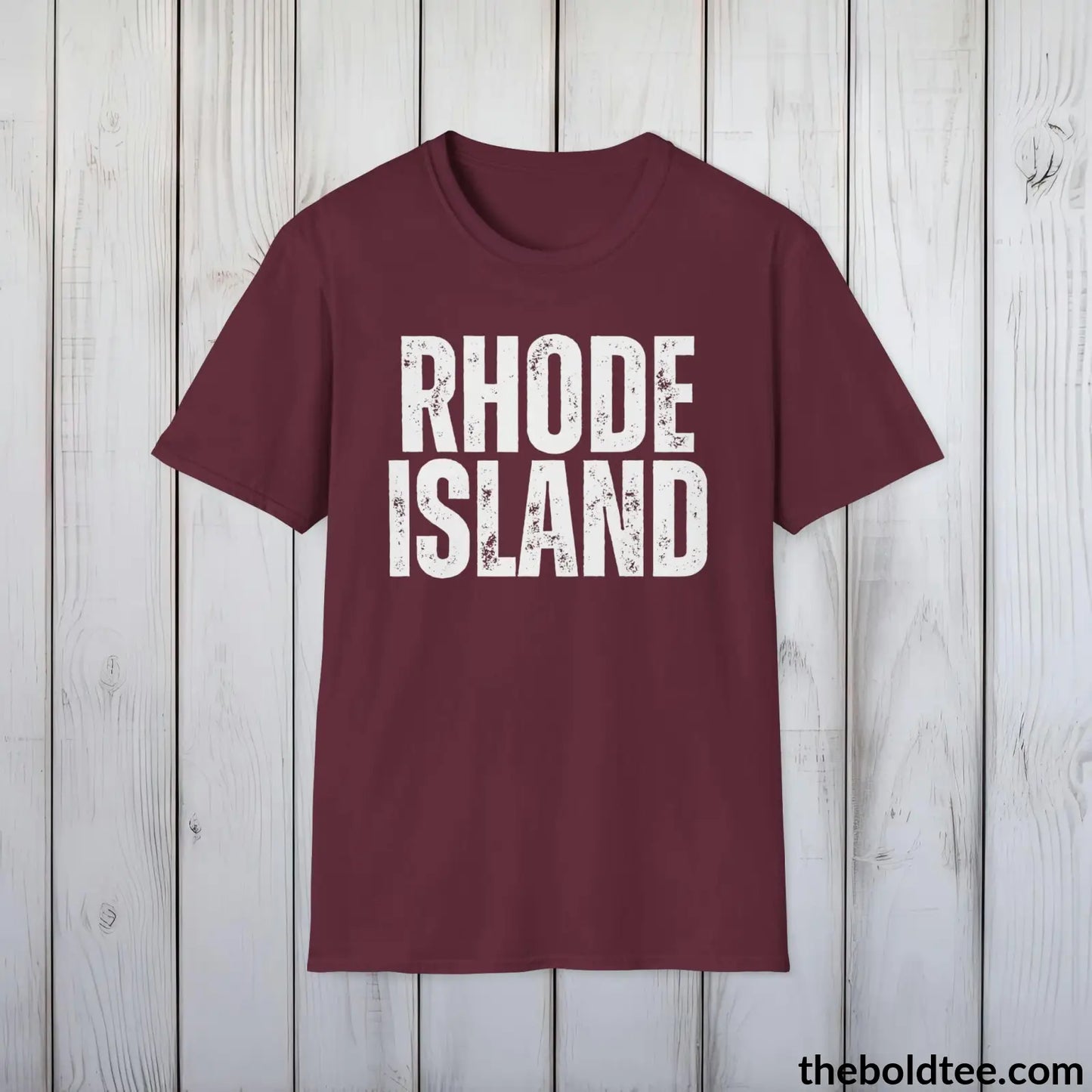 T-Shirt Maroon / S RHODE ISLAND Tee - Casual, Sustainable & Soft Cotton Crewneck Unisex T-Shirt - 9 Bold Colors