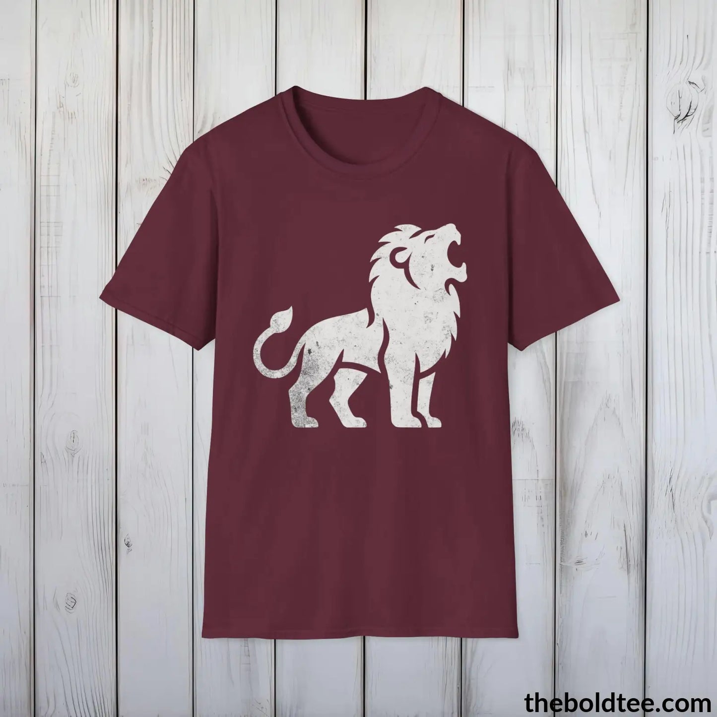 T-Shirt Maroon / S Roaring Lion Tee - Bold Urbnan Cotton T-Shirt - 9 Epic Colors Available