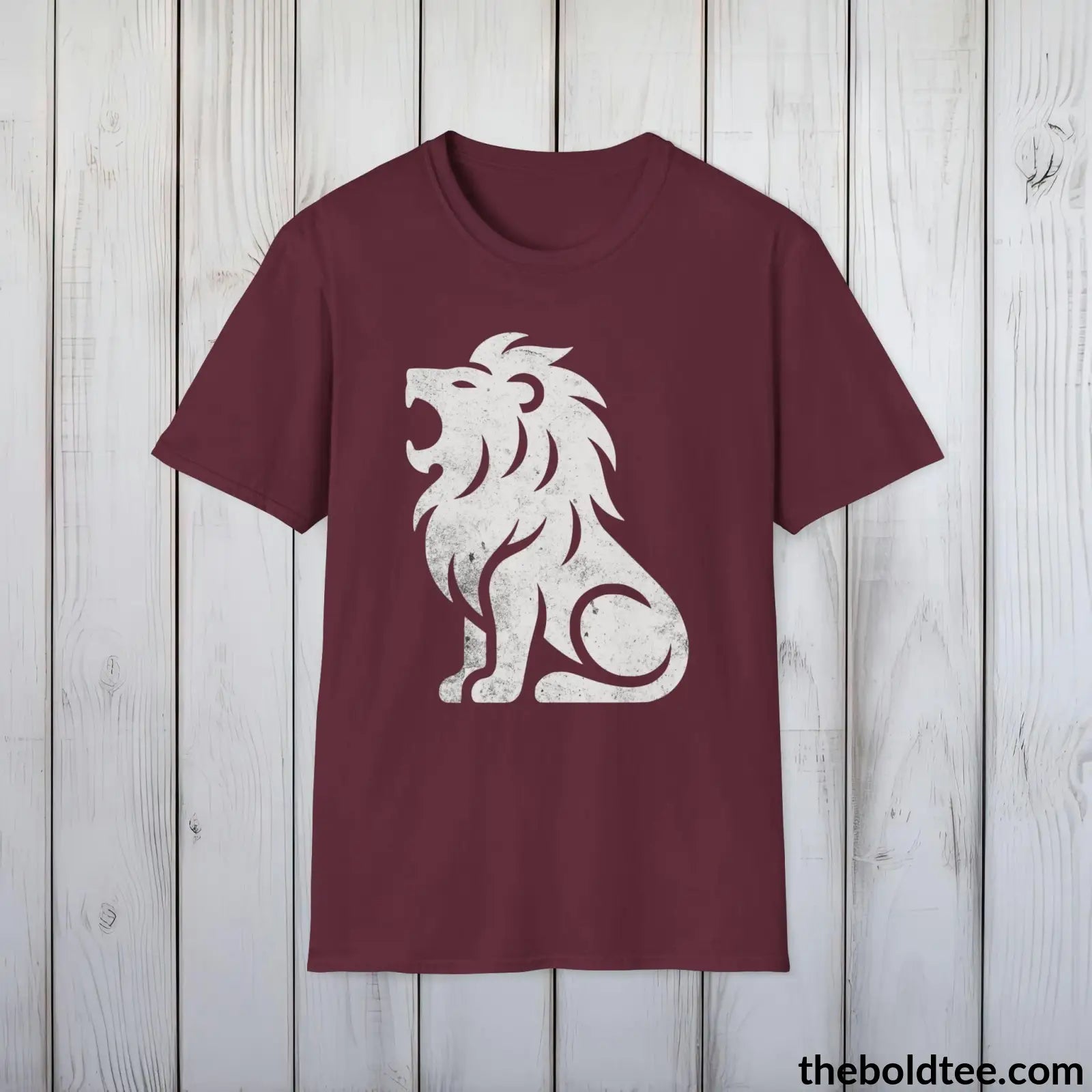 T-Shirt Maroon / S Roaring Lion Tee - Bold Urbnan Cotton T-Shirt - 9 Epic Colors Available