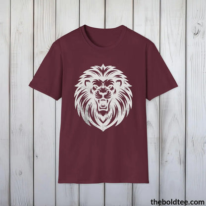 T-Shirt Maroon / S Roaring Lion Tee - Bold Urbnan Cotton T-Shirt - 9 Epic Colors Available