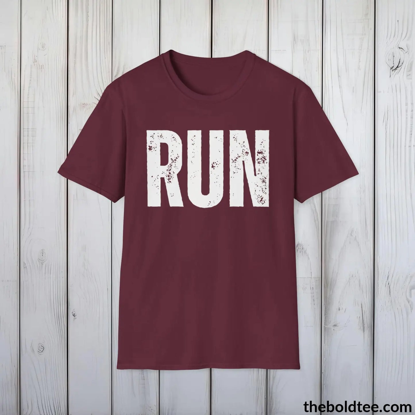 T-Shirt Maroon / S RUN Tee - Bold Urbnan Cotton T-Shirt - 9 Epic Colors Available