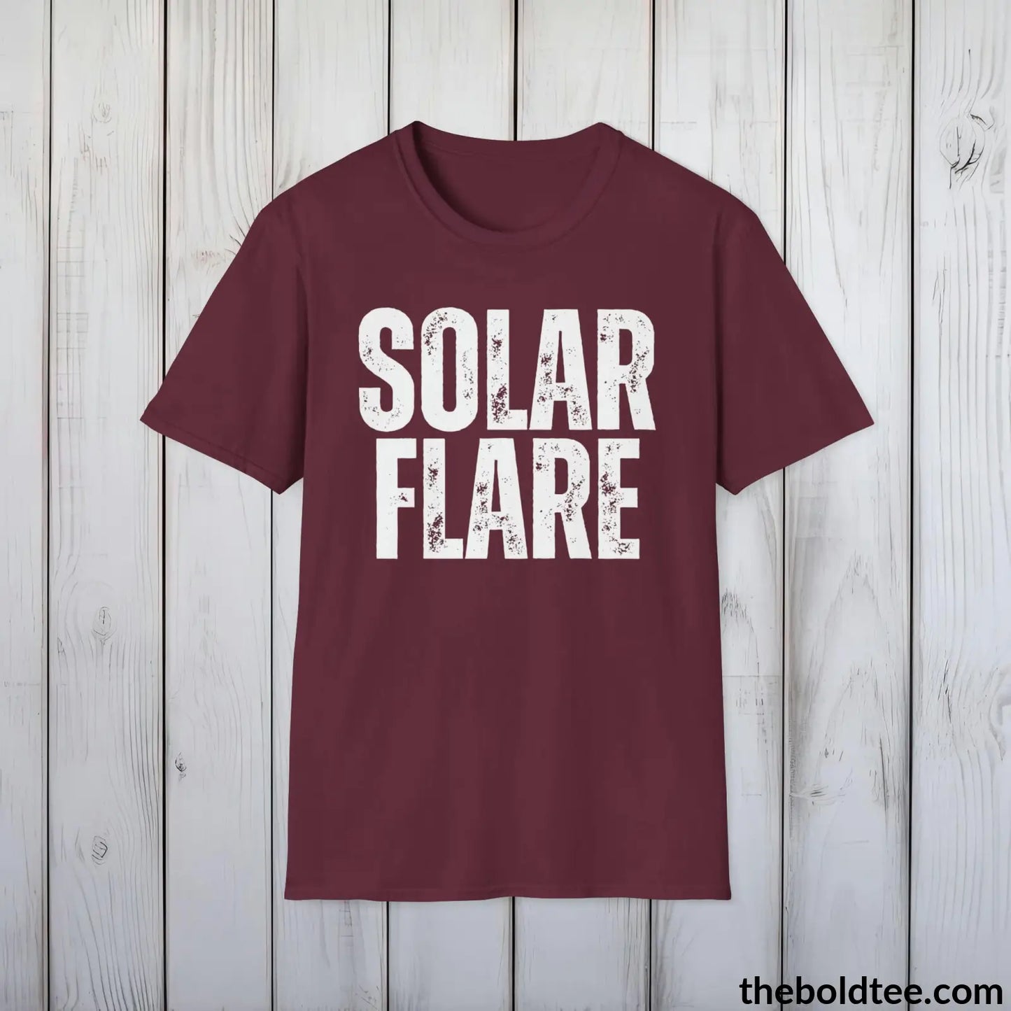 T-Shirt Maroon / S SOLAR FLARE Space Tee - Casual, Sustainable & Soft Cotton Crewneck Unisex T-Shirt - 9 Bold Colors