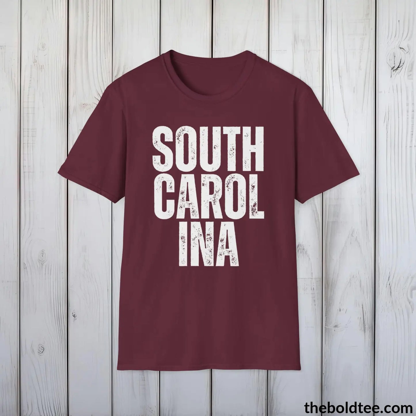 T-Shirt Maroon / S SOUTH CAROLINA Tee - Casual, Sustainable & Soft Cotton Crewneck Unisex T-Shirt - 9 Bold Colors