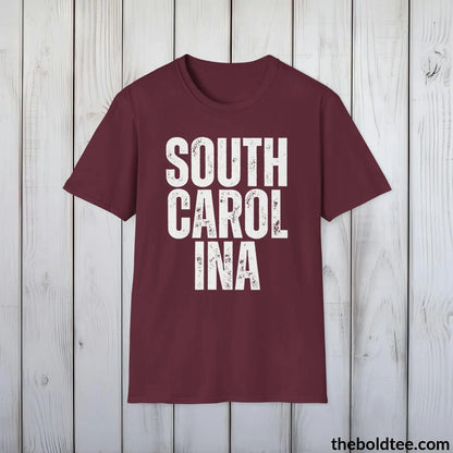 T-Shirt Maroon / S SOUTH CAROLINA Tee - Casual, Sustainable & Soft Cotton Crewneck Unisex T-Shirt - 9 Bold Colors