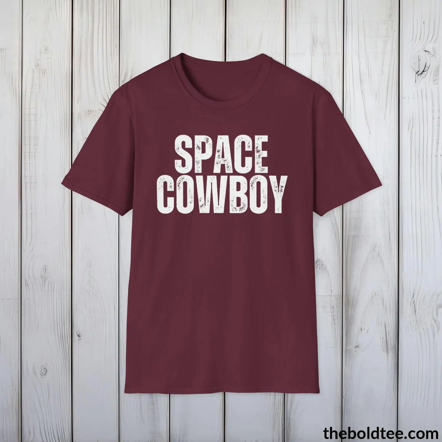 T-Shirt Maroon / S SPACE COWBOY Tee - Casual, Sustainable & Soft Cotton Crewneck Unisex T-Shirt - 9 Bold Colors