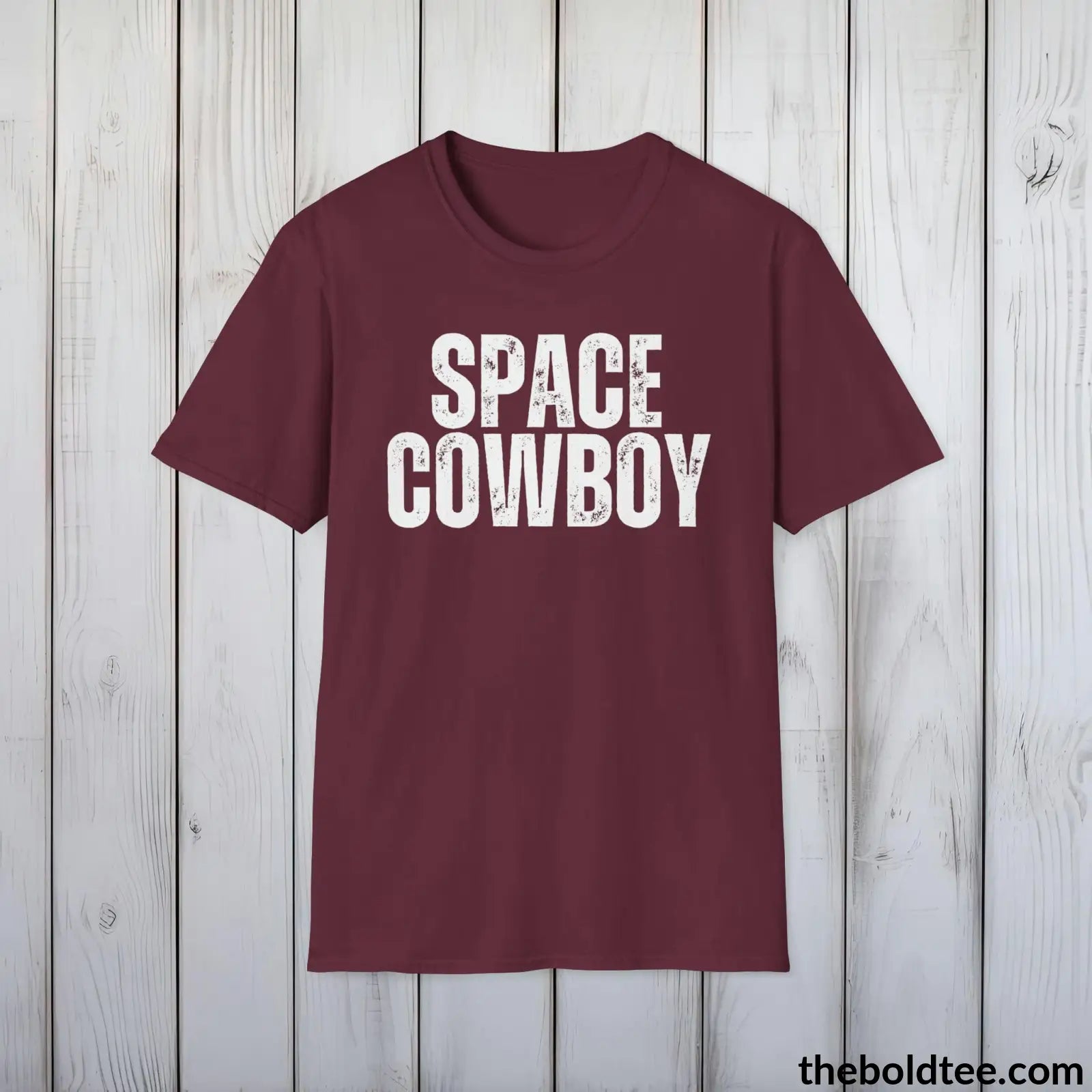 T-Shirt Maroon / S SPACE COWBOY Tee - Casual, Sustainable & Soft Cotton Crewneck Unisex T-Shirt - 9 Bold Colors