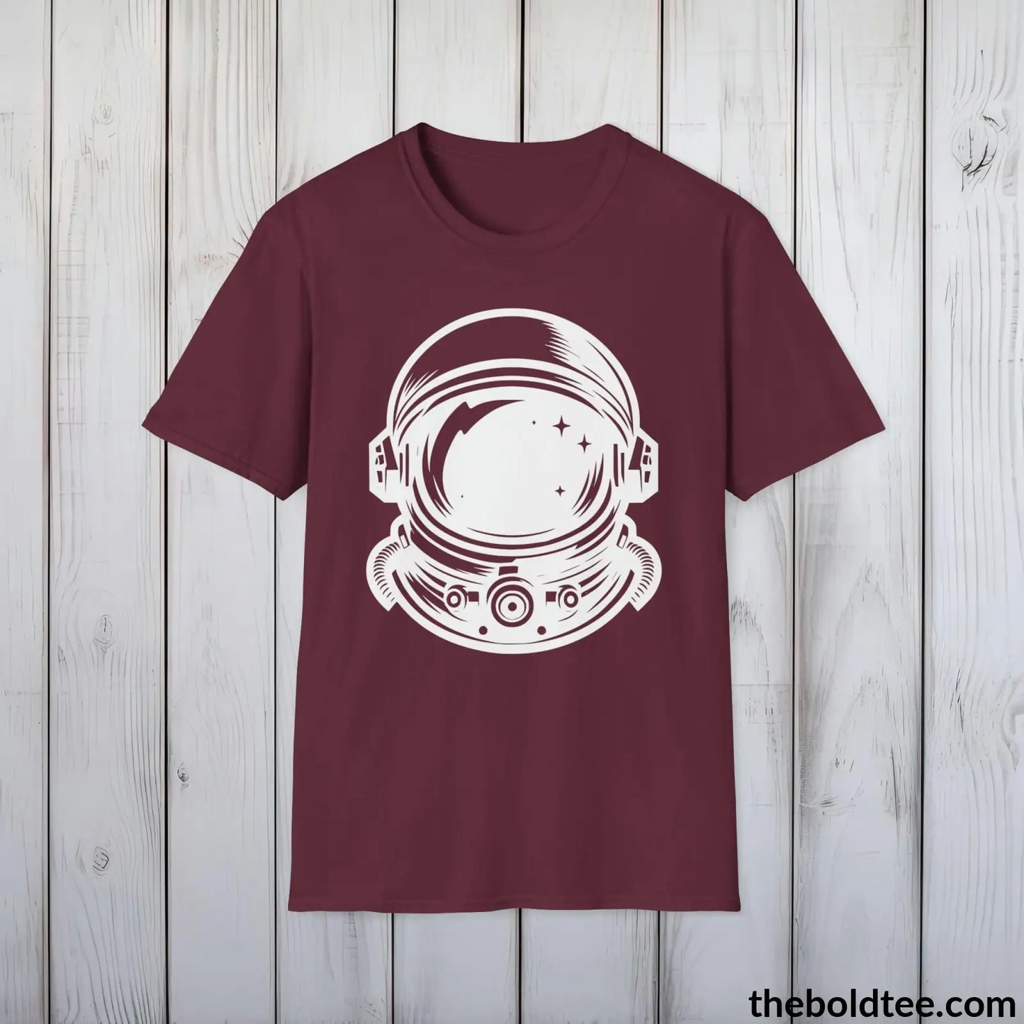 T-Shirt Maroon / S Space Ship Tee - Sustainable & Soft Cotton Crewneck Unisex T-Shirt - 9 Bold Colors