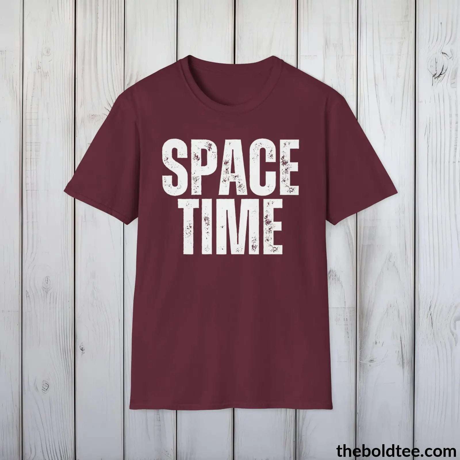 T-Shirt Maroon / S SPACE TIME Space Tee - Casual, Sustainable & Soft Cotton Crewneck Unisex T-Shirt - 9 Bold Colors