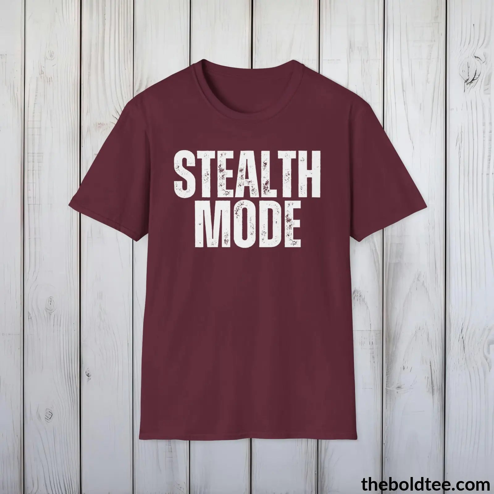 T-Shirt Maroon / S STEALTH MODE Gamer Tee - Sustainable & Soft Cotton Crewneck Unisex T-Shirt - 9 Bold Colors