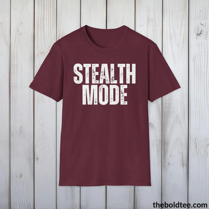 T-Shirt Maroon / S STEALTH MODE Gamer Tee - Sustainable & Soft Cotton Crewneck Unisex T-Shirt - 9 Bold Colors