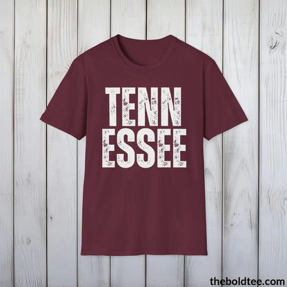 T-Shirt Maroon / S TENNESSEE Tee - Casual, Sustainable & Soft Cotton Crewneck Unisex T-Shirt - 9 Bold Colors