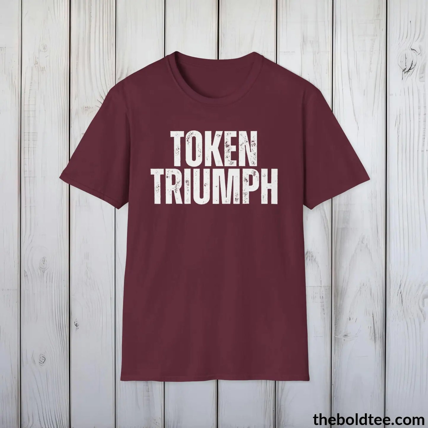 T-Shirt Maroon / S TOKEN TRIUMPH Cryptocurrency Tee - Sustainable & Soft Cotton Crewneck Unisex T-Shirt - 9 Bold Colors