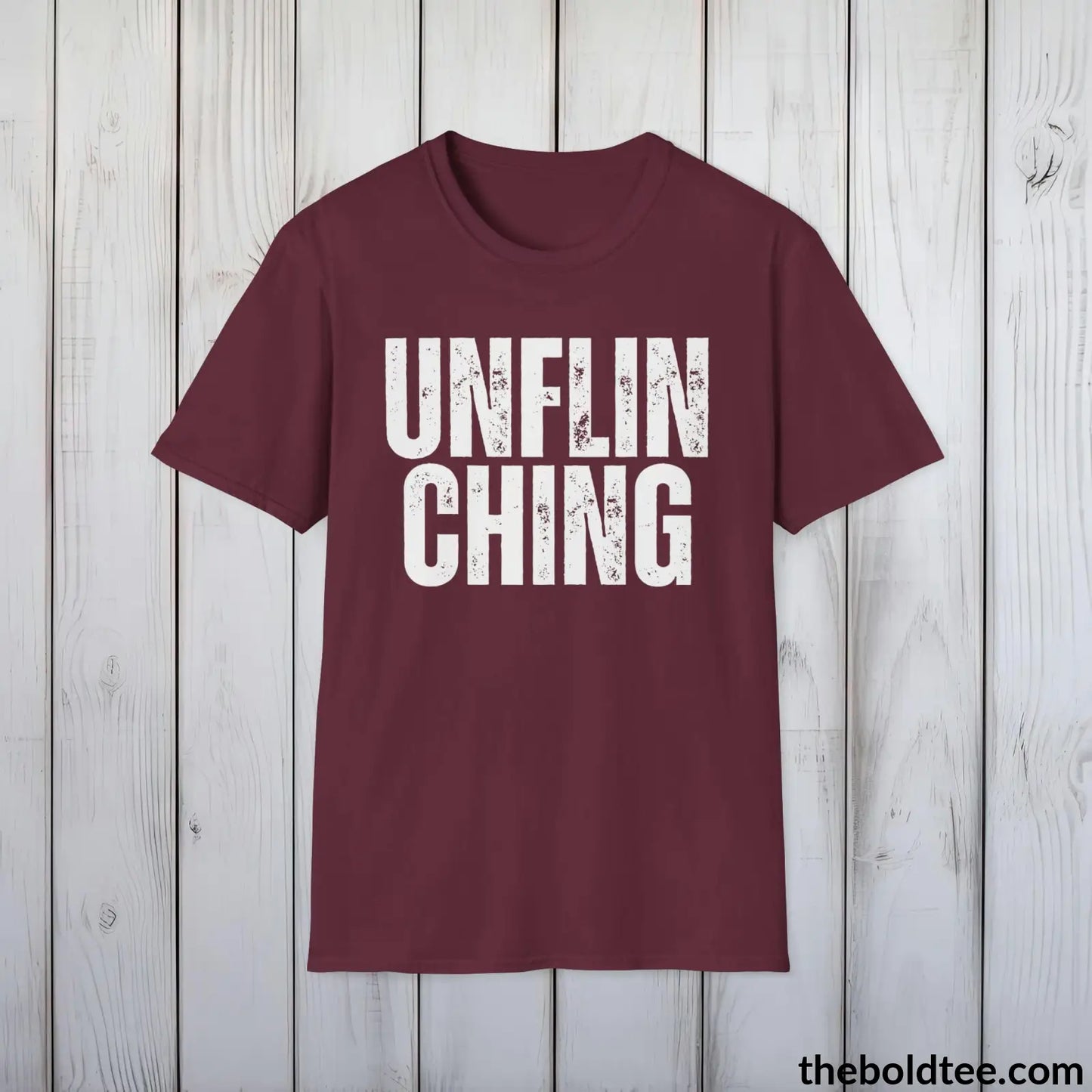 T-Shirt Maroon / S UNFLINCHING Tee - Casual, Sustainable & Soft Cotton Crewneck Unisex T-Shirt - 9 Bold Colors