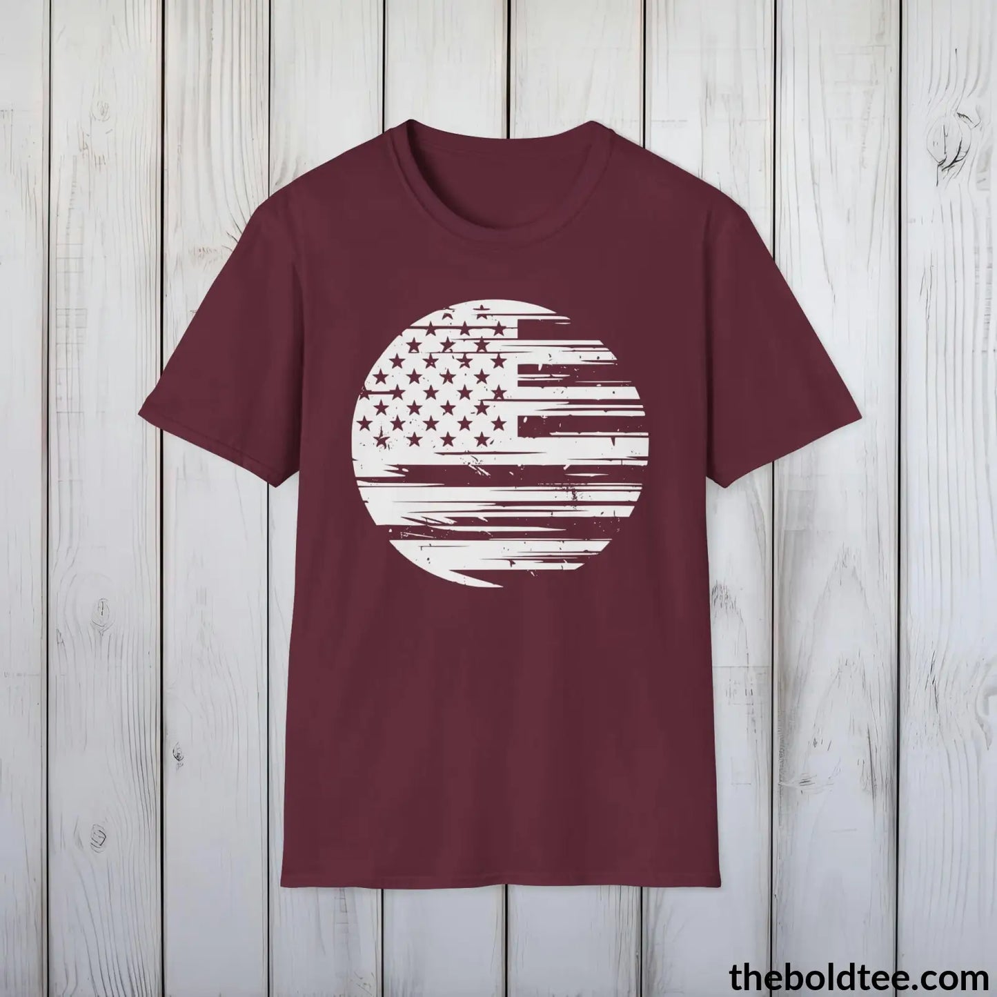 T-Shirt Maroon / S US FLAG Military Tee - Strong & Versatile Cotton Crewneck T-Shirt - 9 Bold Colors