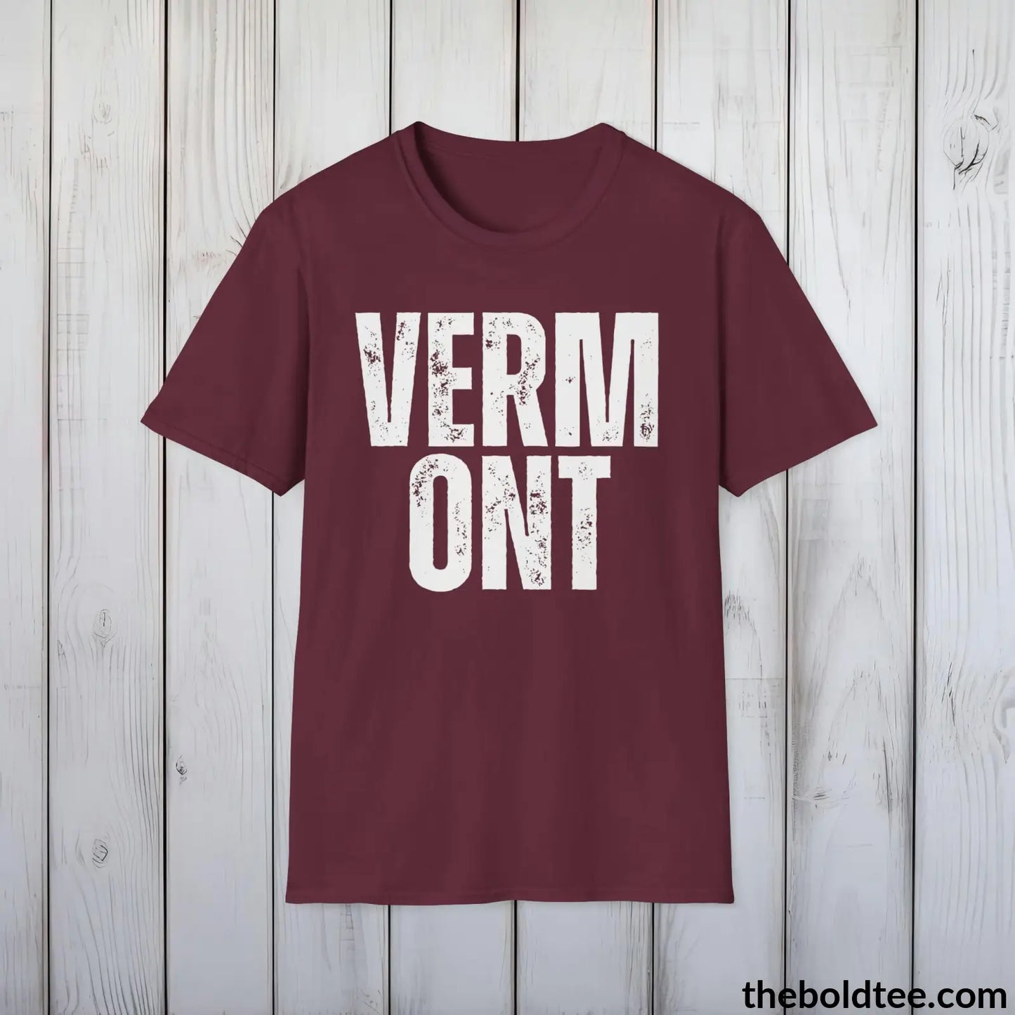 T-Shirt Maroon / S VERMONT Tee - Casual, Sustainable & Soft Cotton Crewneck Unisex T-Shirt - 9 Bold Colors