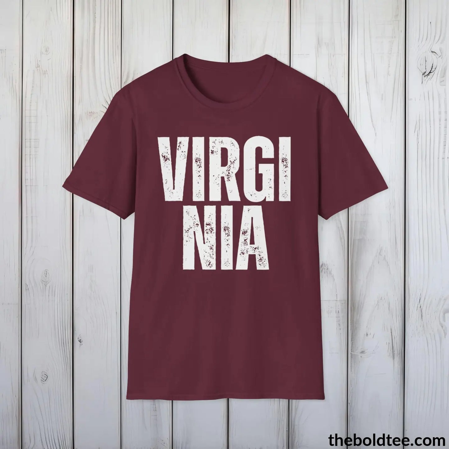 T-Shirt Maroon / S VIRGINIA - Casual, Sustainable & Soft Cotton Crewneck Unisex T-Shirt - 9 Bold Colors