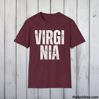 T-Shirt Maroon / S VIRGINIA - Casual, Sustainable & Soft Cotton Crewneck Unisex T-Shirt - 9 Bold Colors