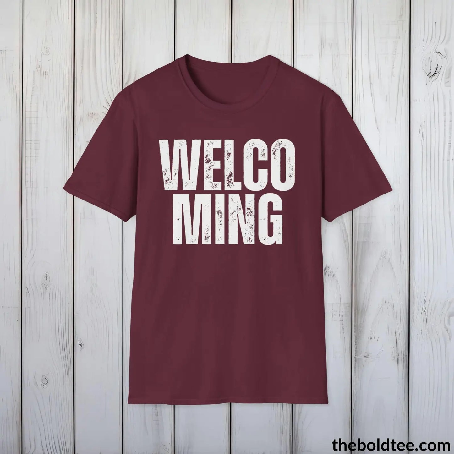 T-Shirt Maroon / S WELCOMING Tee - Casual, Sustainable & Soft Cotton Crewneck Unisex T-Shirt - 9 Bold Colors