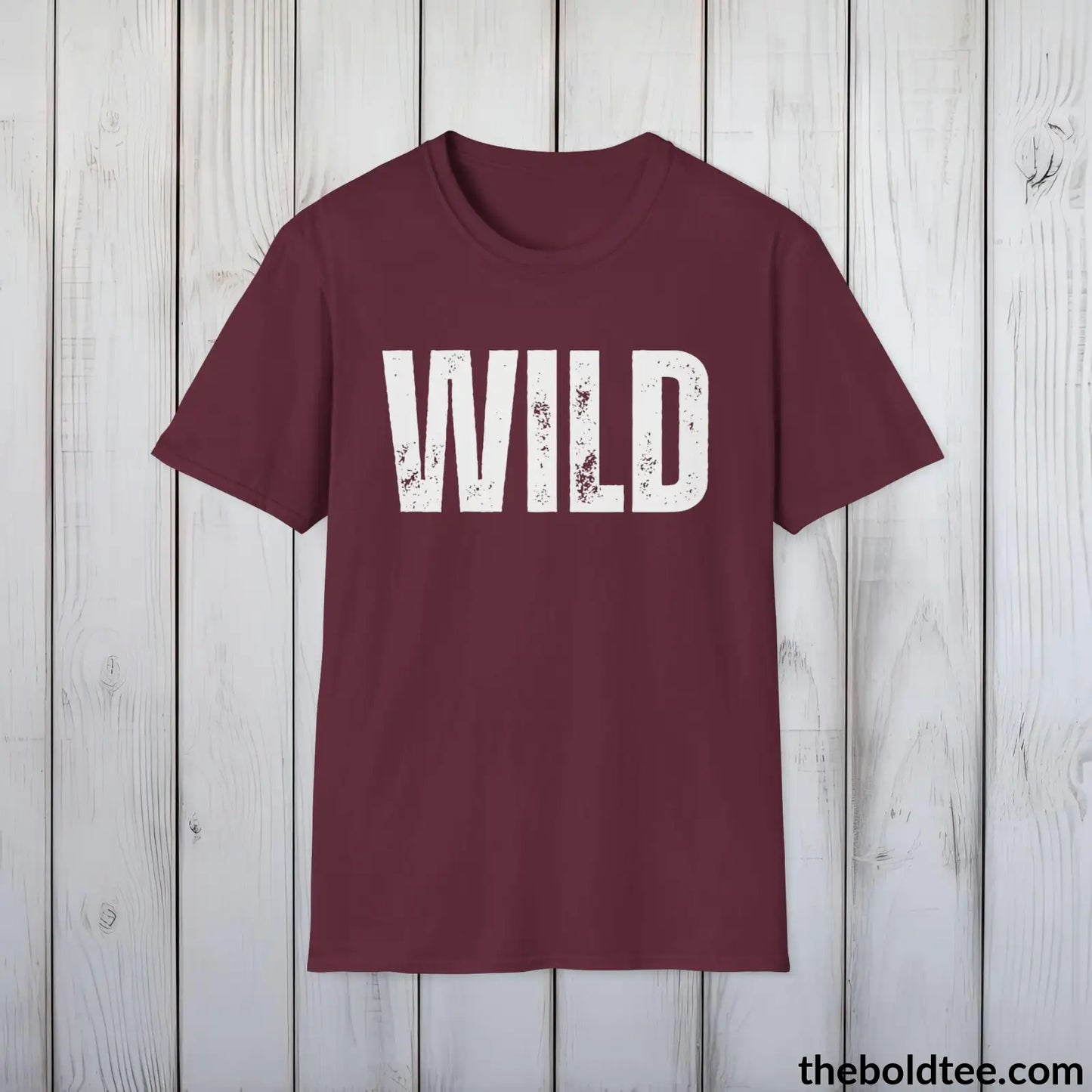 T-Shirt Maroon / S WILD Tee - Bold Urbnan Cotton T-Shirt - 9 Epic Colors Available