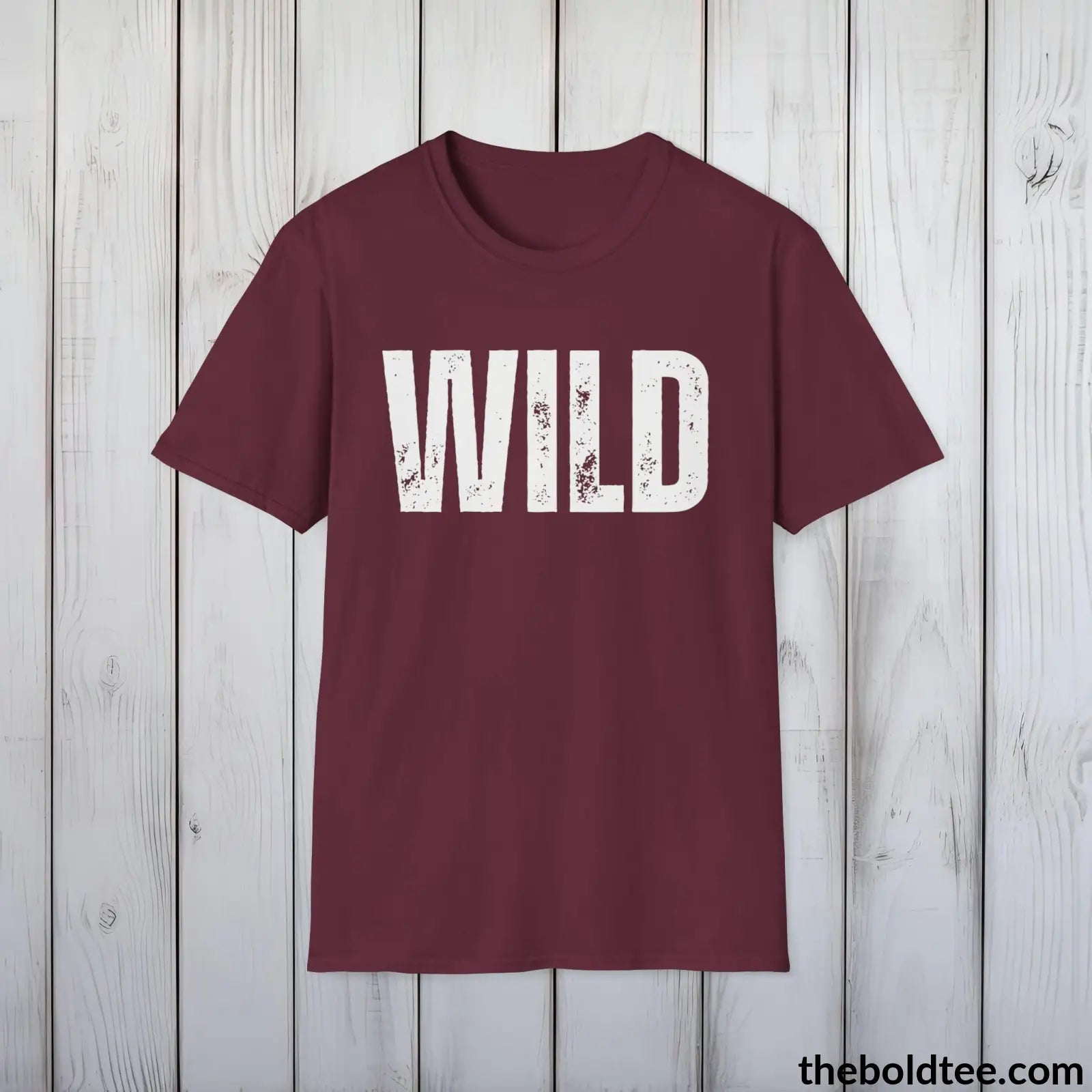 T-Shirt Maroon / S WILD Tee - Bold Urbnan Cotton T-Shirt - 9 Epic Colors Available