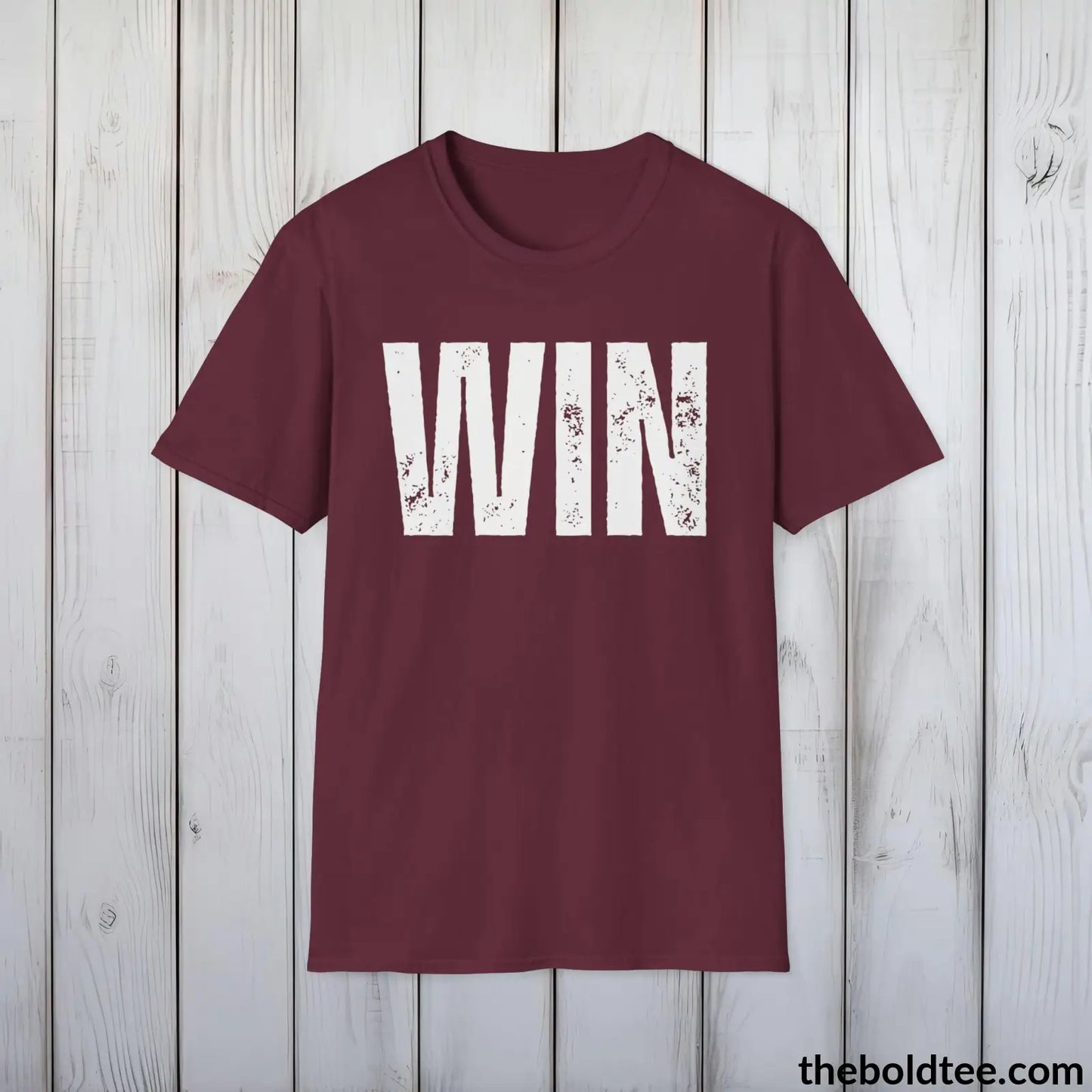 T-Shirt Maroon / S WIN Tee - Bold Urbnan Cotton T-Shirt - 9 Epic Colors Available