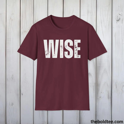 T-Shirt Maroon / S WISE Tee - Bold Urbnan Cotton T-Shirt - 9 Epic Colors Available