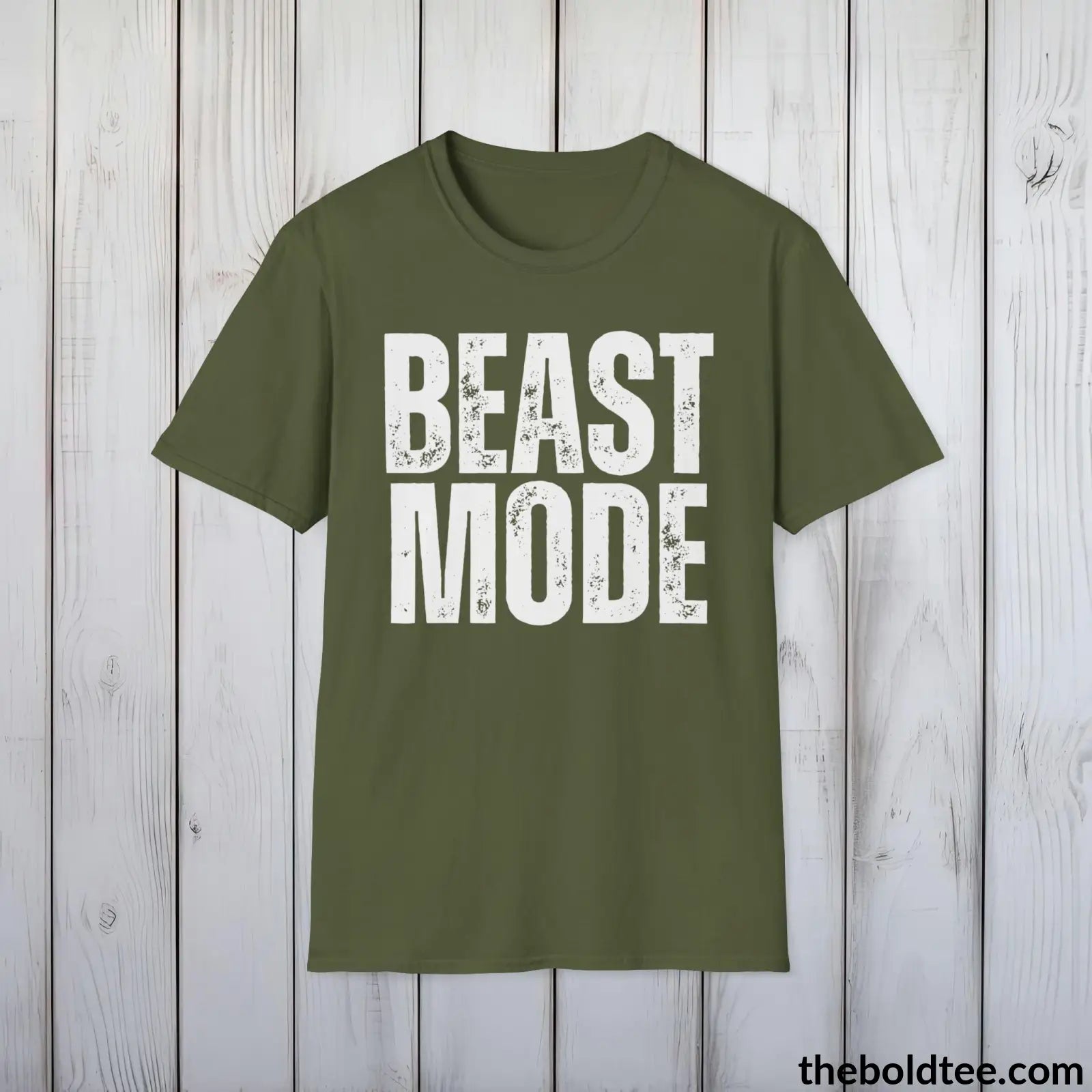 T-Shirt Military Green / S Bold BEAST MODE Tee - Premium Cotton Crewneck Unisex T-Shirt - 9 Bold Colors