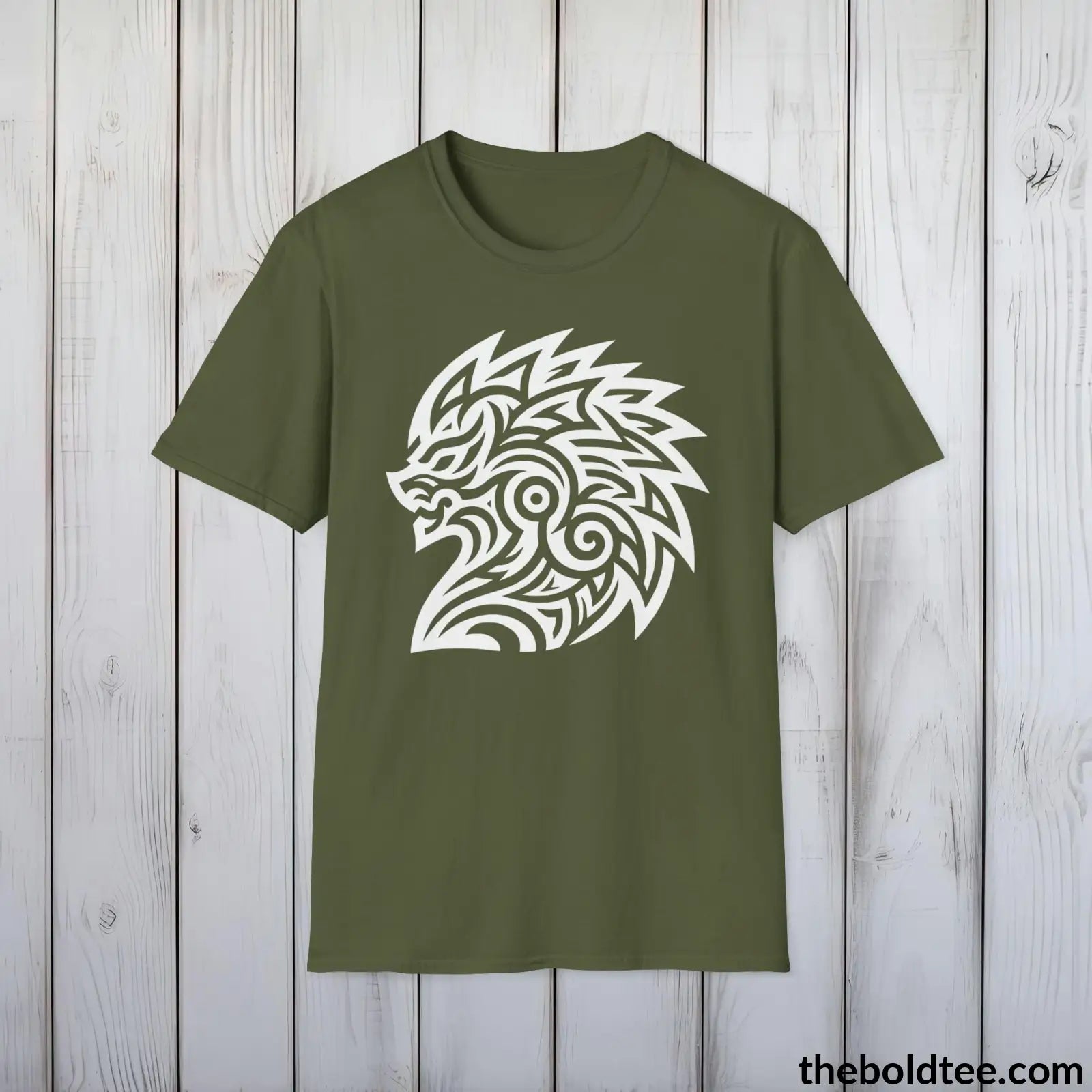 T-Shirt Military Green / S Bold Tribal Pattern Tee - Premium Soft Cotton Crewneck Unisex T-Shirt - 9 Bold Colors