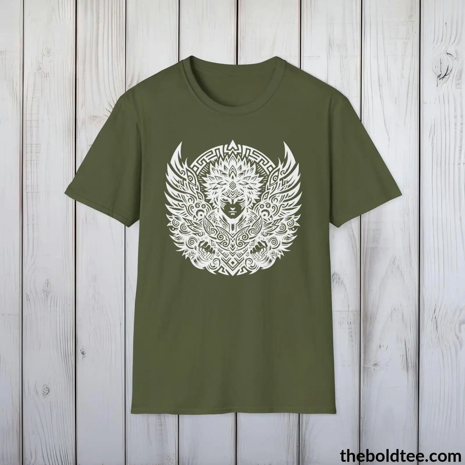 T-Shirt Military Green / S Bold Tribal Pattern Tee - Premium Soft Cotton Crewneck Unisex T-Shirt - 9 Bold Colors