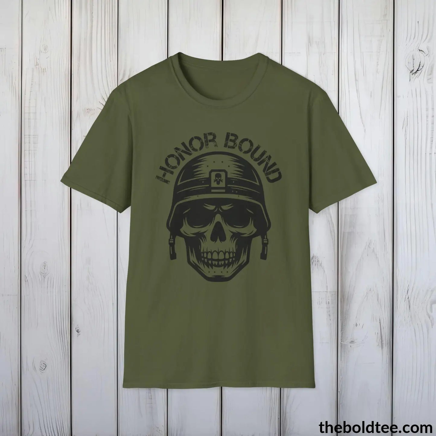 T-Shirt Military Green / S HONOR BOUND Military Tee - Strong & Versatile Cotton Crewneck T-Shirt - 9 Bold Colors