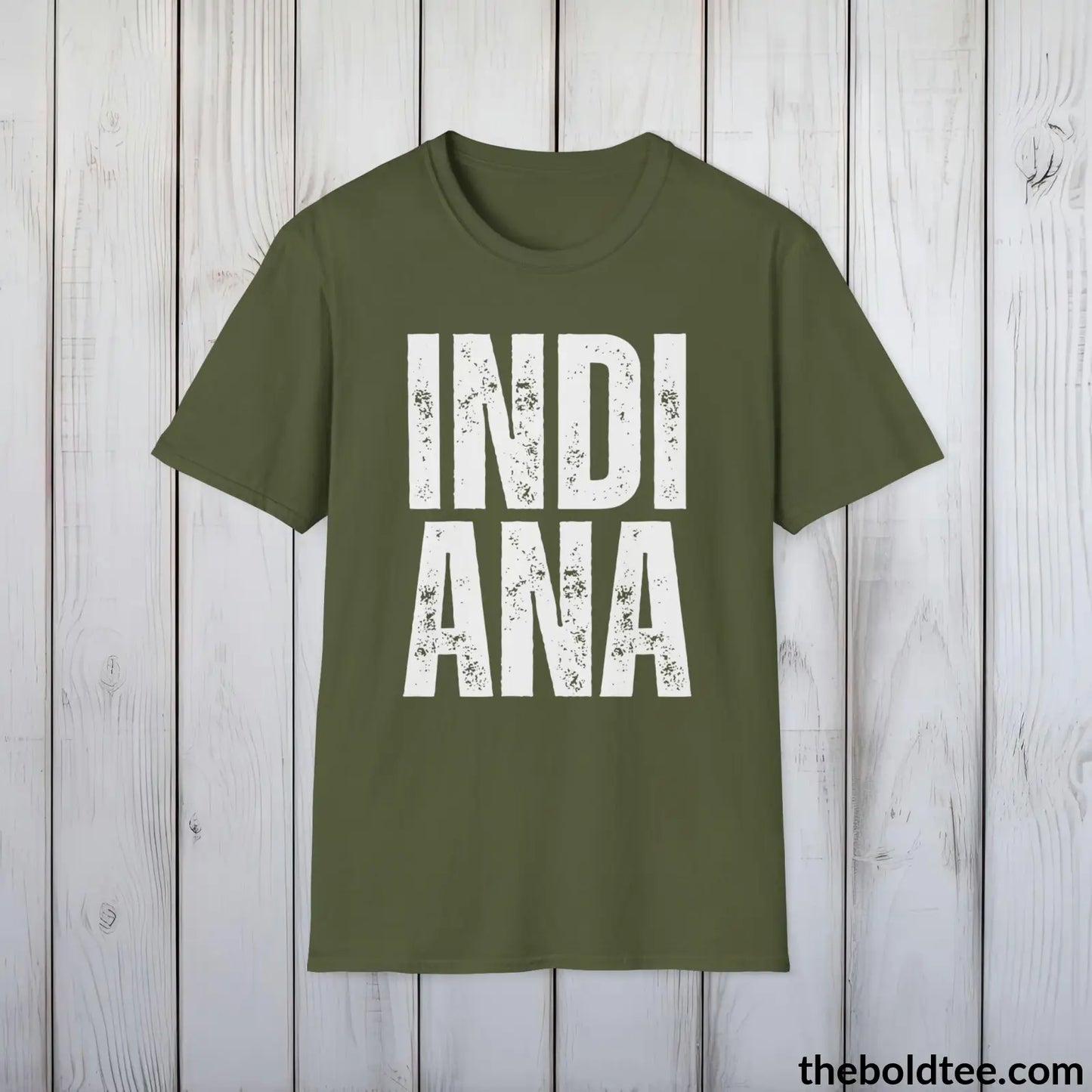 T-Shirt Military Green / S INDIANA Tee - Casual, Sustainable & Soft Cotton Crewneck Unisex T-Shirt - 9 Bold Colors