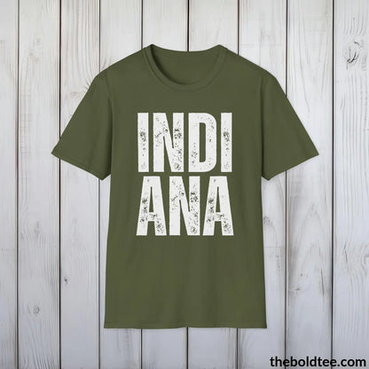 T-Shirt Military Green / S INDIANA Tee - Casual, Sustainable & Soft Cotton Crewneck Unisex T-Shirt - 9 Bold Colors