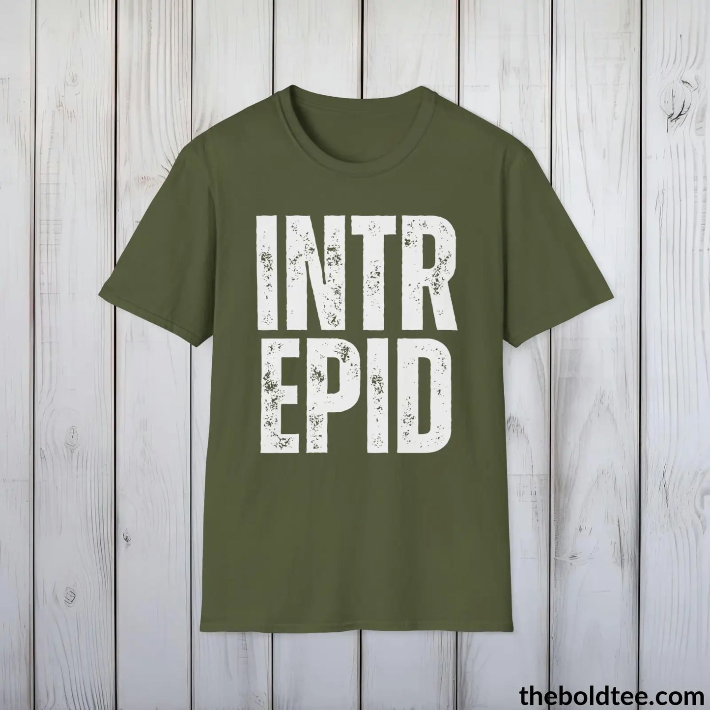 T-Shirt Military Green / S INTERPID Tee - Casual, Sustainable & Soft Cotton Crewneck Unisex T-Shirt - 9 Bold Colors