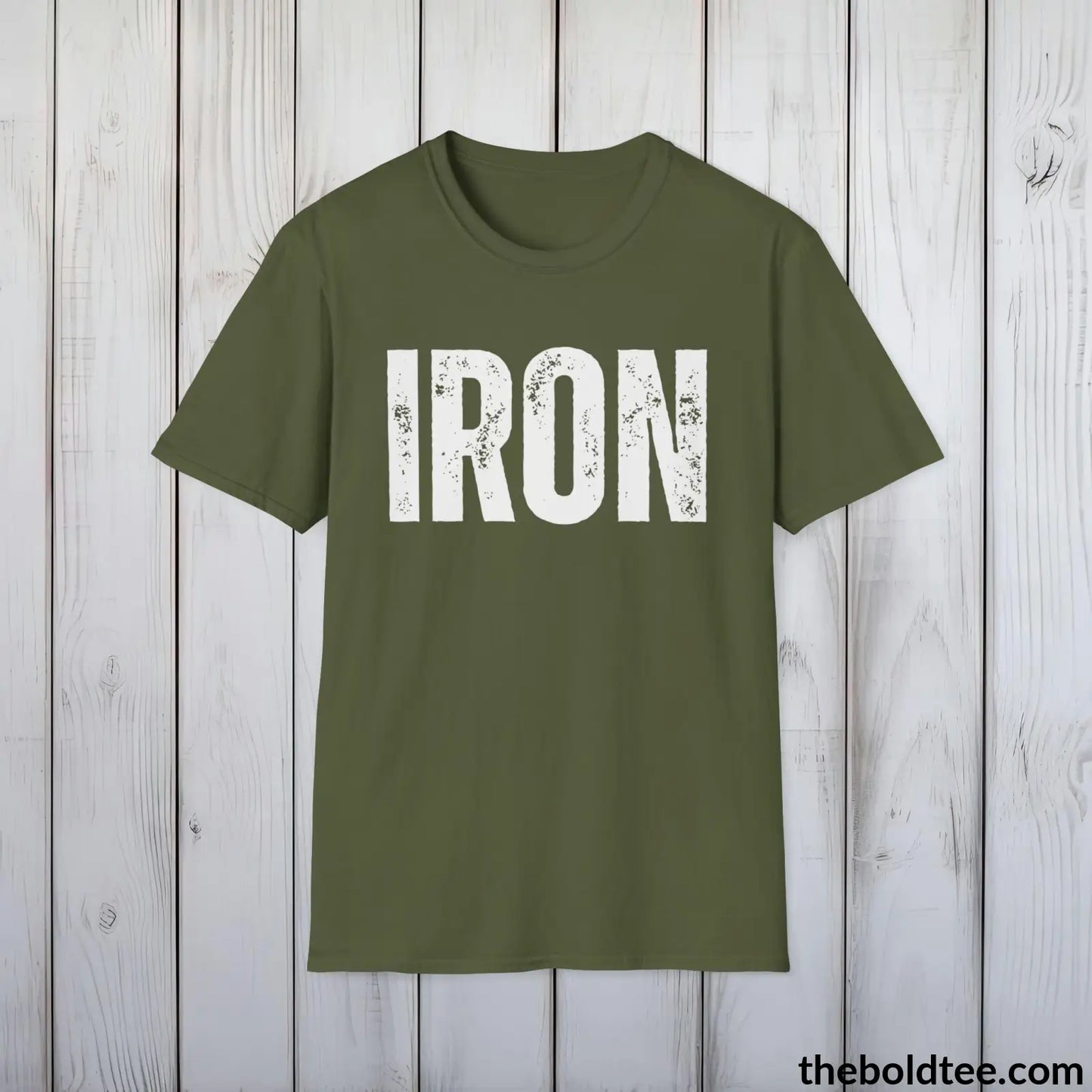 T-Shirt Military Green / S IRON Tee - Bold Urbnan Cotton T-Shirt - 9 Epic Colors Available