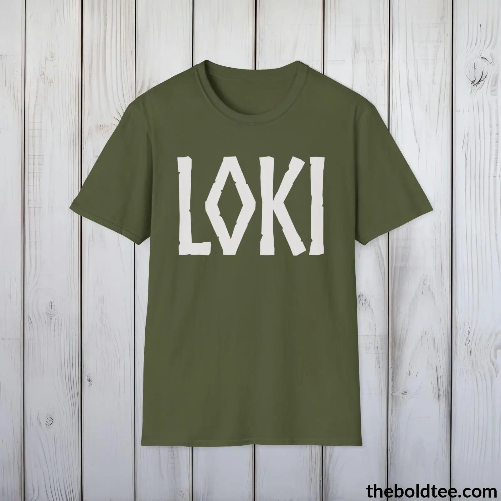 T-Shirt Military Green / S LOKI Tee - Bold Viking Mythology Cotton T-Shirt - 9 Epic Dark Colors Available